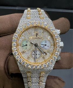 AP Baguette Diamond Watch – Moissanite Bust Down Royal Oak Style