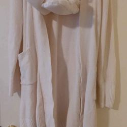 Women's White Robe With Slippers 