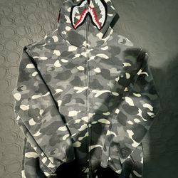 Grey/black bape zip up