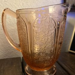 Vintage/Antique Pink Depression Glass Pitcher