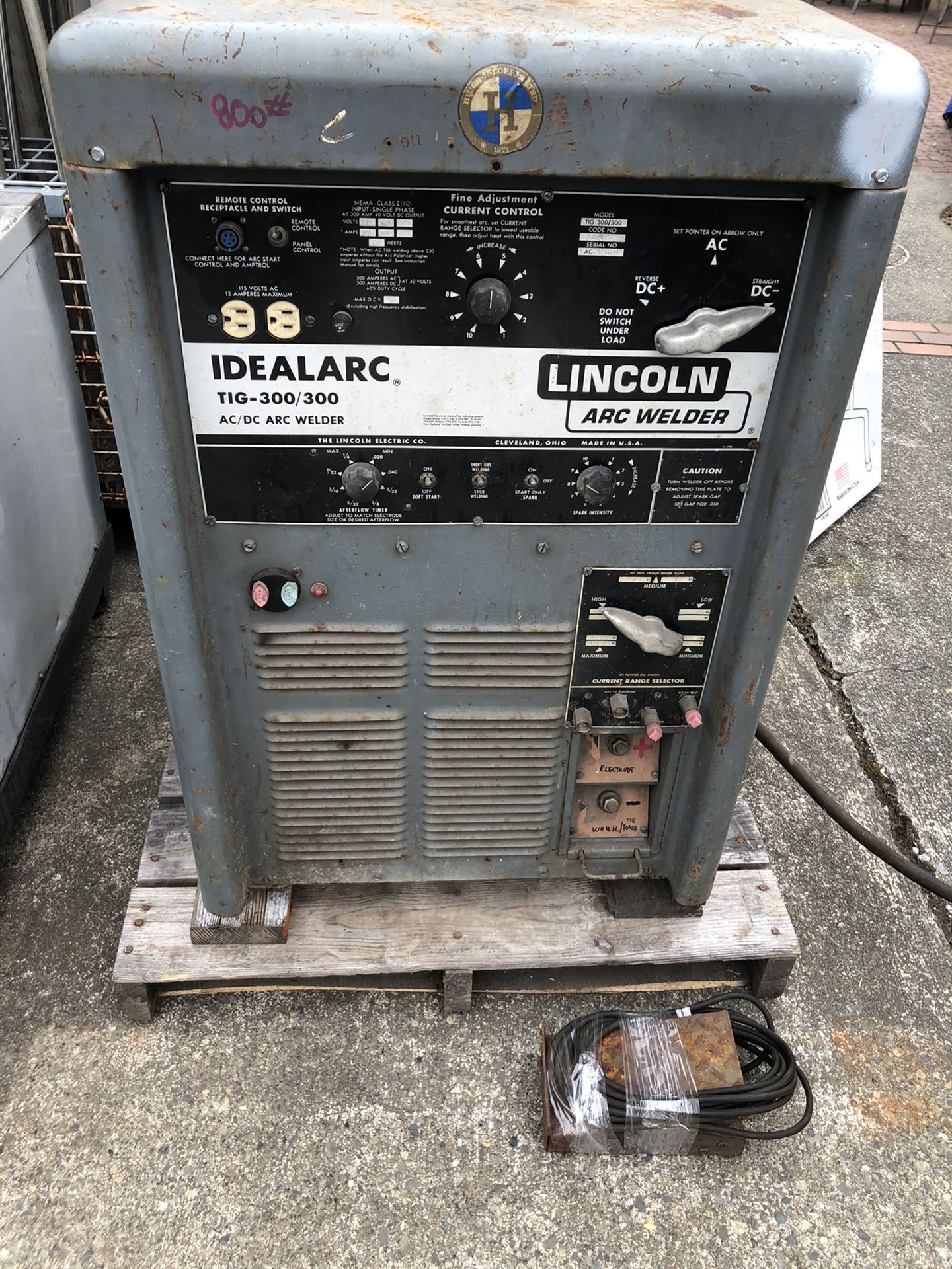 Lincoln Idealarc TIG-300 AC/DC Stick Welder