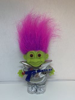 Vintage Russ Green Alien Troll Silver Space Suit Purple Pink Hair 