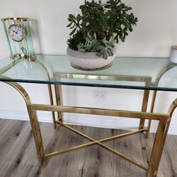 Gold And Glass Console Table 