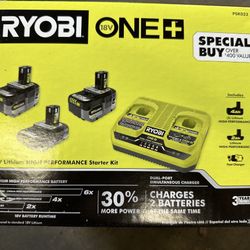 BRAND NEW RYOBI 18V Lithium HIGH PERFORMANCE Batteries with Dual Port Charger