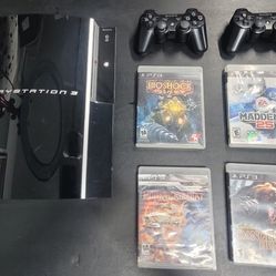 PS3 Bundle With 4 Games Two Remotes 