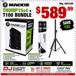 Mackie Thump V4 15" Powered Speaker 1400 Watts Bluetooth App Control THUMP15v4 Tripod Stand Package 🚨 Payment Options Available 🚨 No Credit Needed ?