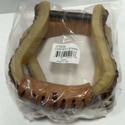 Rawhide Covered Western Stirrups w/ Leather Lacing
