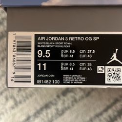 Jordan 3 Retro Seoul 2.0 Size 10 Mens And 9.5