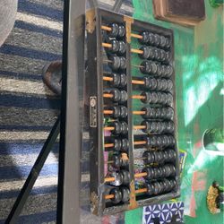 Vintage chinese abacus, Lotus flower abacus, Lotus flower brand, Vintage wooden abacus, Old chinese abacus, Vintage home decor