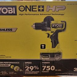 RYOBI ONE+ HP 18v Brushless Cordless 1/2" Hammer Drill Kit