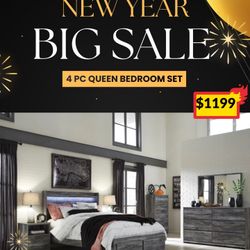 4 PC QUEEN BEDROOM SET 