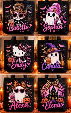 Personalized Trick or treat tote bags