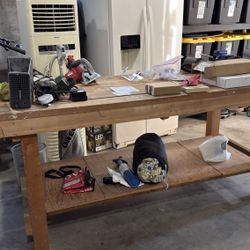 Wooden Work Bench. 