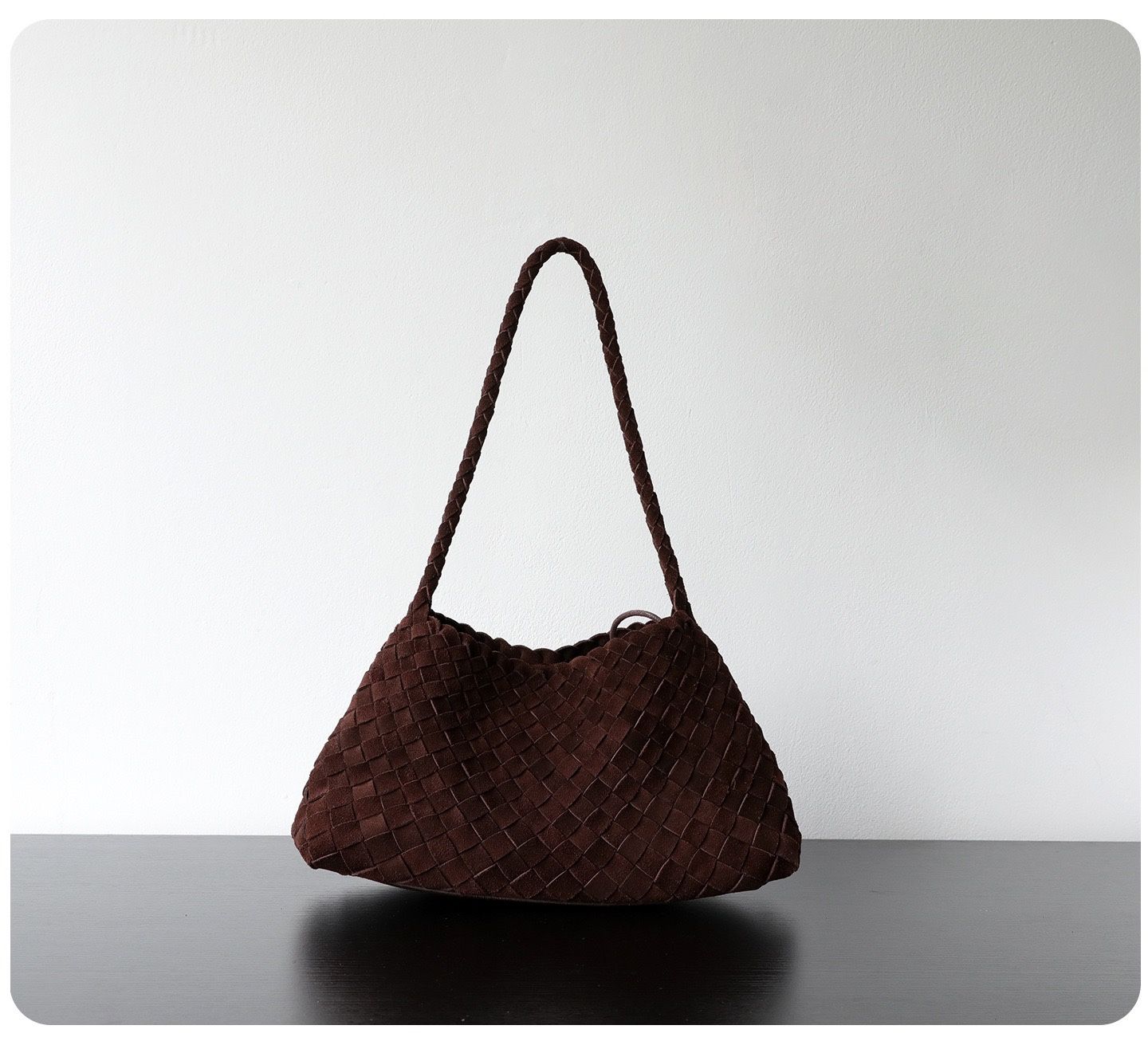 Suede Woven Tote Bag,Genuine Suede Tote Bags,Woven Shoulder Bag, Women's Weaved Leather Bag