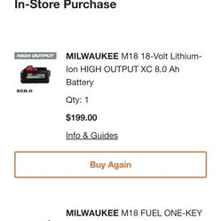 Milwaukee Demo Saw with 8.0 Ah Battery 