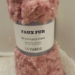 Brand New Pre-cut 1.5 yards of faux fur fleece fabric