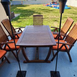 Teak Wood Dining Set. Outdoor Luxury Furniture 