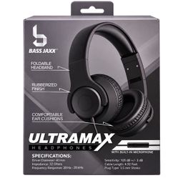 Bass Jaxx Ultramax Headphones with Built-In Mic