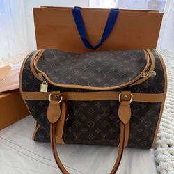 Canvas Monogram Dog Carrier