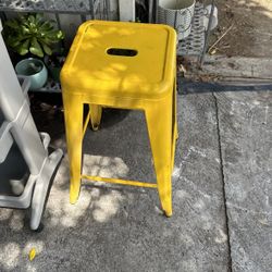 Yellow Metal Stool