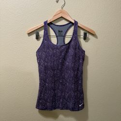 Women’s Medium Nike Dri-Fit Purple Diamond Athletic Tank Top w/ Built-in Bra