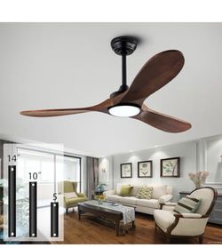 dearnow 42”Ceiling Fans with Light and Remote Control, Lighted Wooden Ceiling Fan Noiseless Reversible DC Motor with 3 Blades for Farmhouse, Living Ro