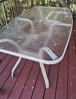 Rectangular Glass Top Patio Dining Table – 60" x 40"