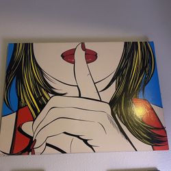 Sssshhh’ by Deborah Azzopardi / Comic Art Print on Foamboard / Vintage 1999 Art Decor