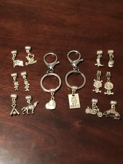 Dad's NEW Personalized Valentine's Day Keychain Clip. TONS OF CHARMS!