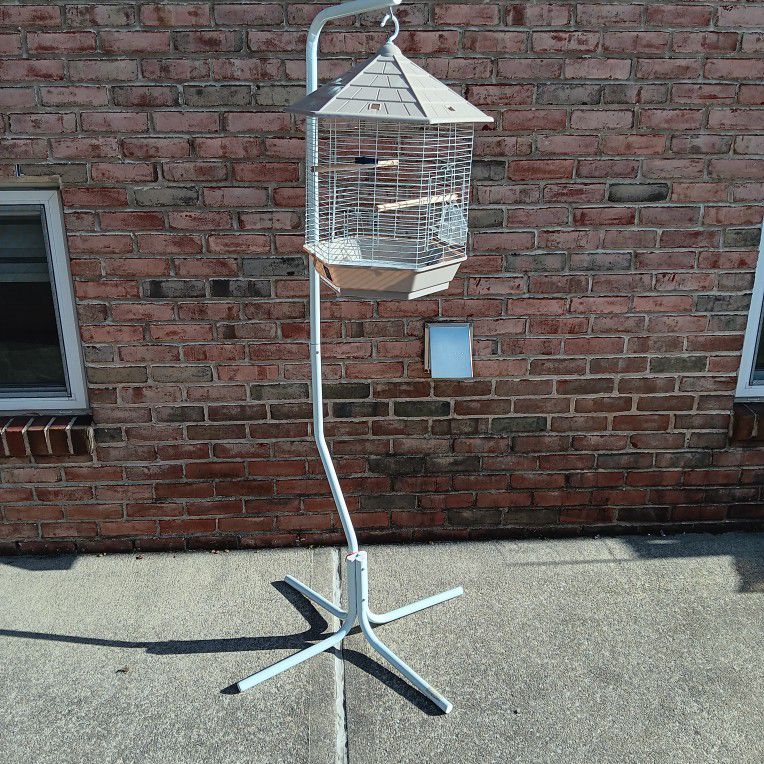 Bird Cage  On A Pedestal