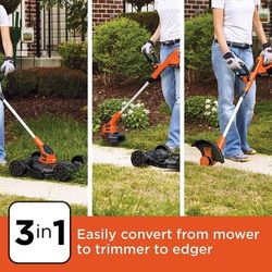 BLACK+DECKER 3-in-1 String Trimmer/Edger & Lawn Mower for