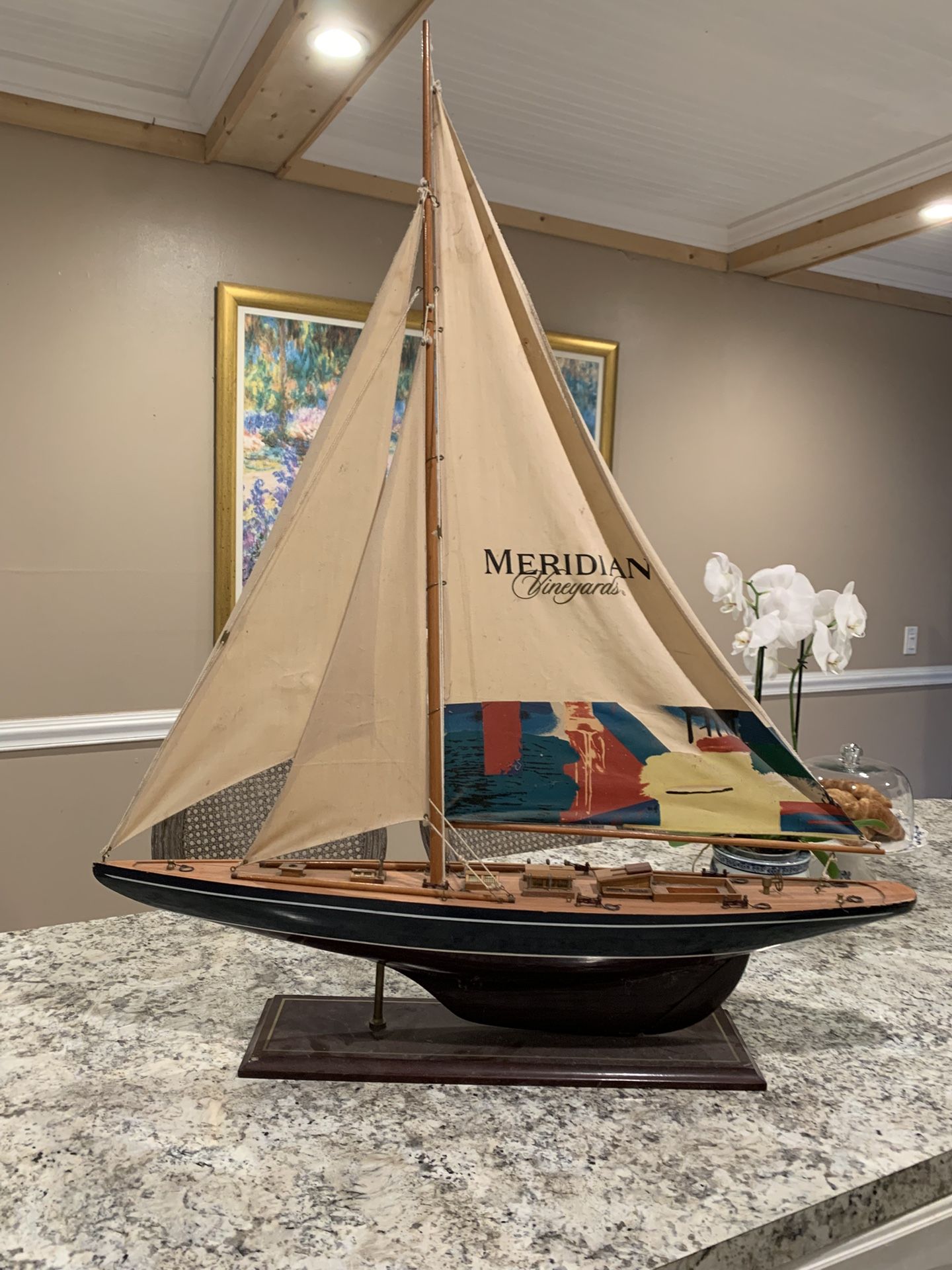 Antique Sailboat Model Decor
