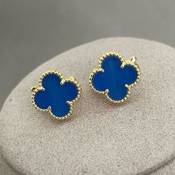 VCA Blue Stud Earrings 