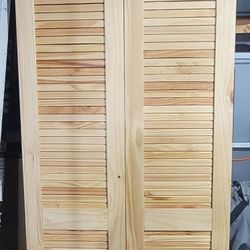 Solid Pine Louvered Barn Doors – Set of 2 | Plantation Style