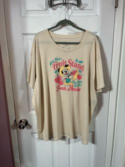 Women’s size 26 (4X) Disney Classic Mickey Mouse’s Fruit Stand Tee.  Tunic length.  Brand new with tags.  Purchased at Torrid.