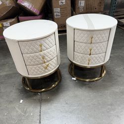 Brand new upholstered night stands with solid wood drawers