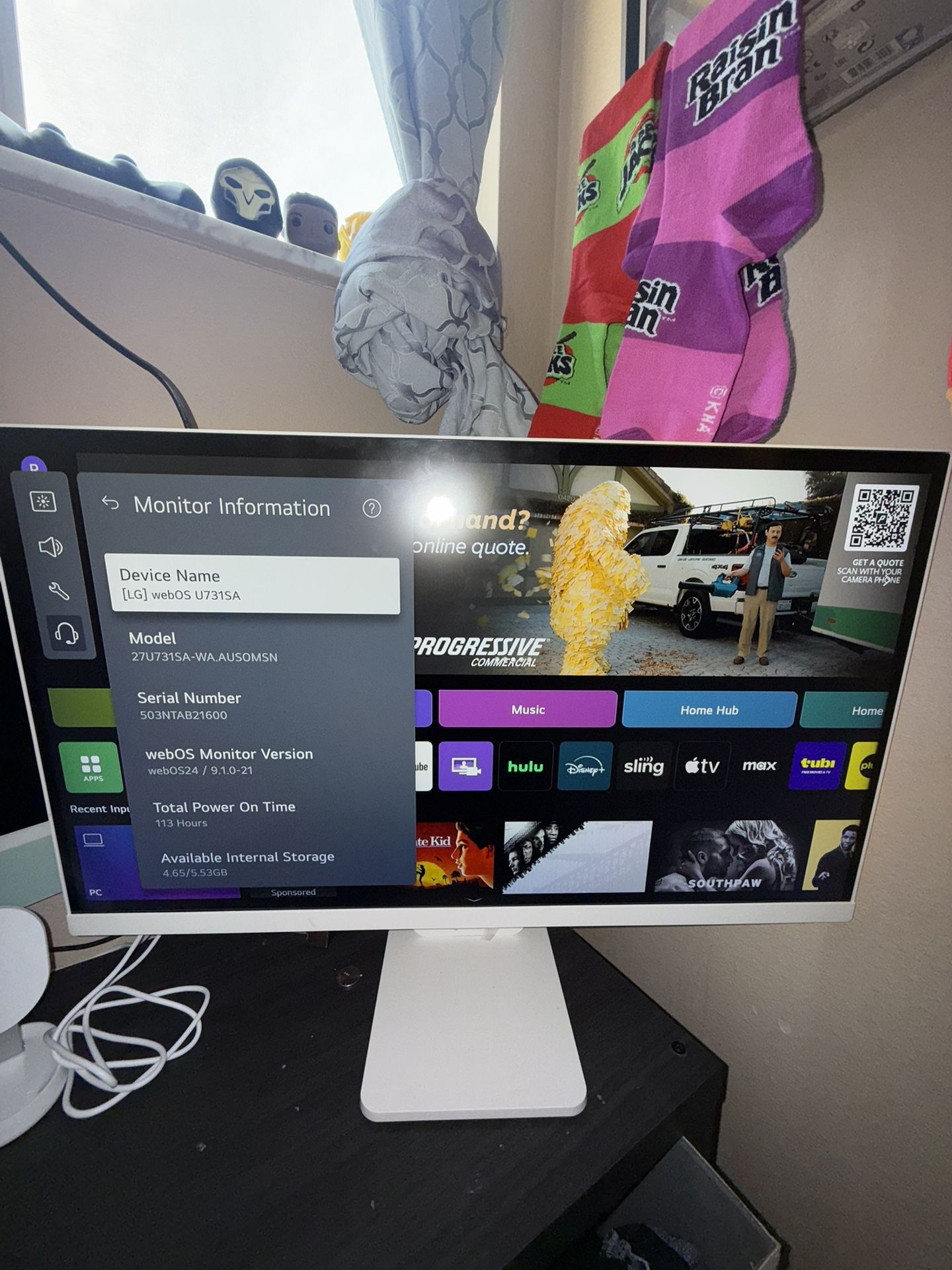 LG - 27" IPS UHD 60Hz 5ms Smart Monitor with HDR10 (HDMI, USB-C) - White