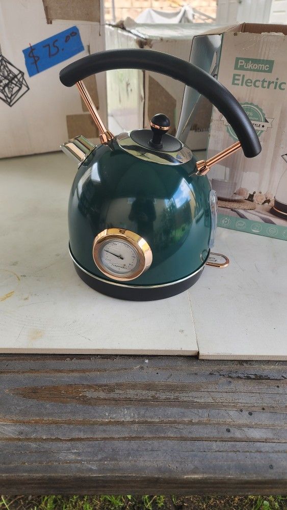 Pukomc Retro Electric Kettle Stainless Steel 1.8L