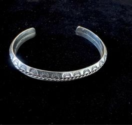 Artisan Made Native American Sterling Silver Cuff Bracelet 22.8