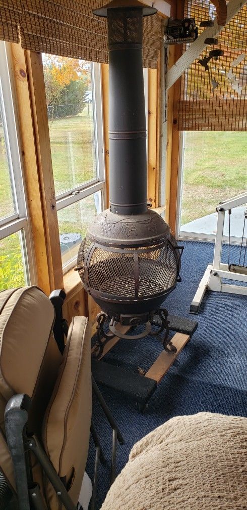Outdoor Fireplace With Chimney