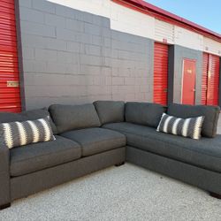 Dark Gray Sectional Sofa with Chaise! - Free Curbside Delivery