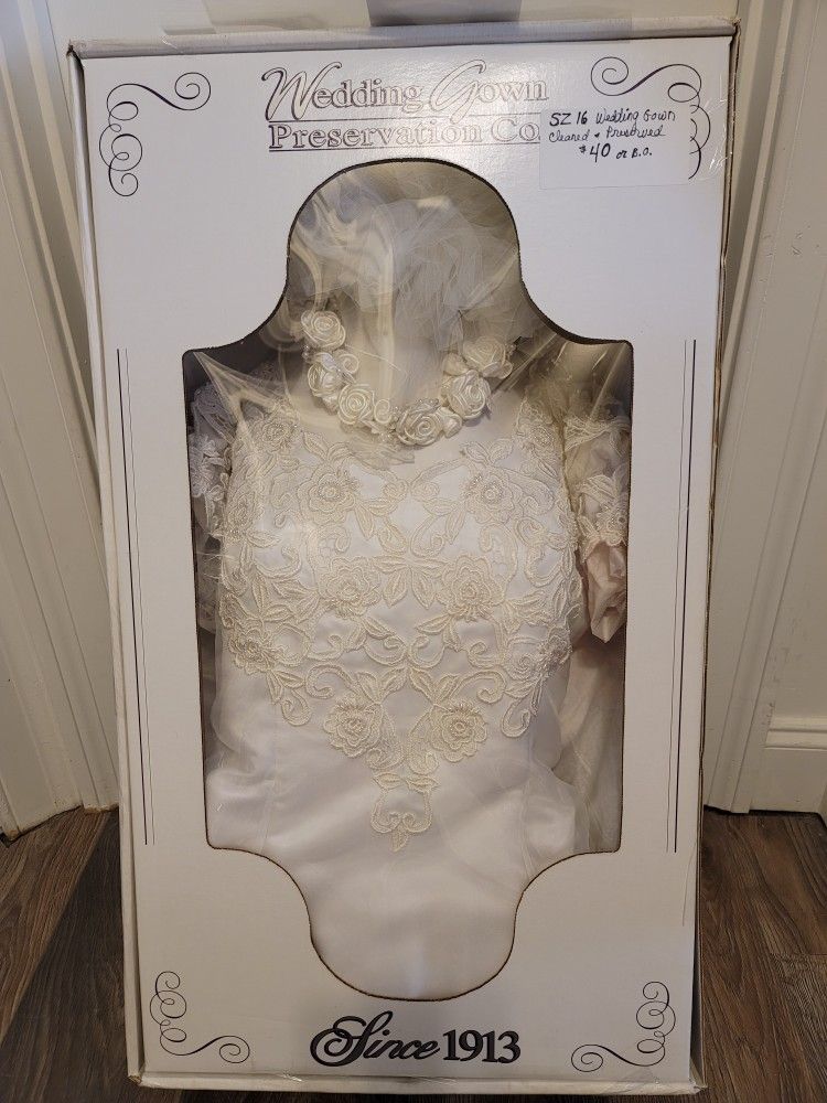 Wedding Gown and Veil (Preserved)