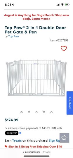 Top paw 2 in 1 pet gate hot sale and pen