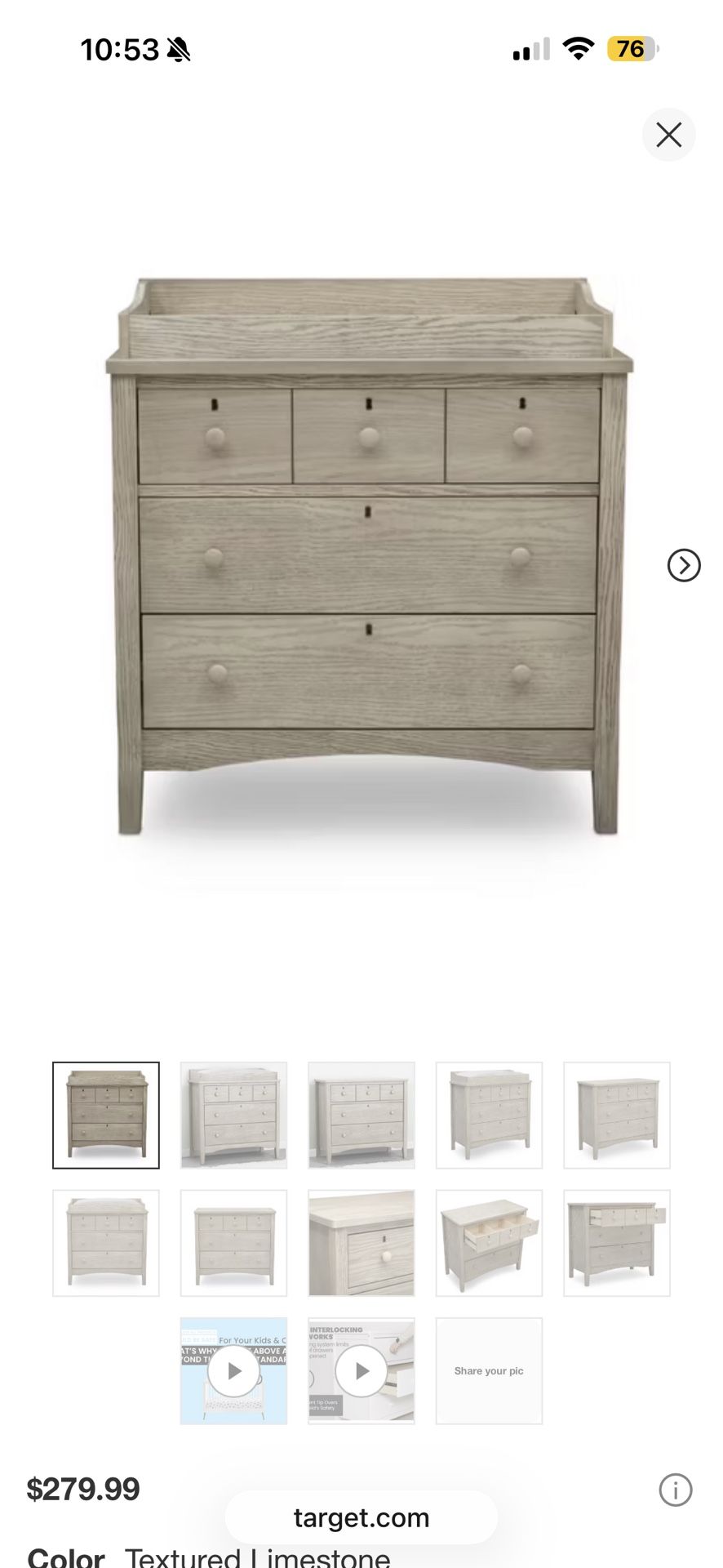 Baby Dresser / Changing Table