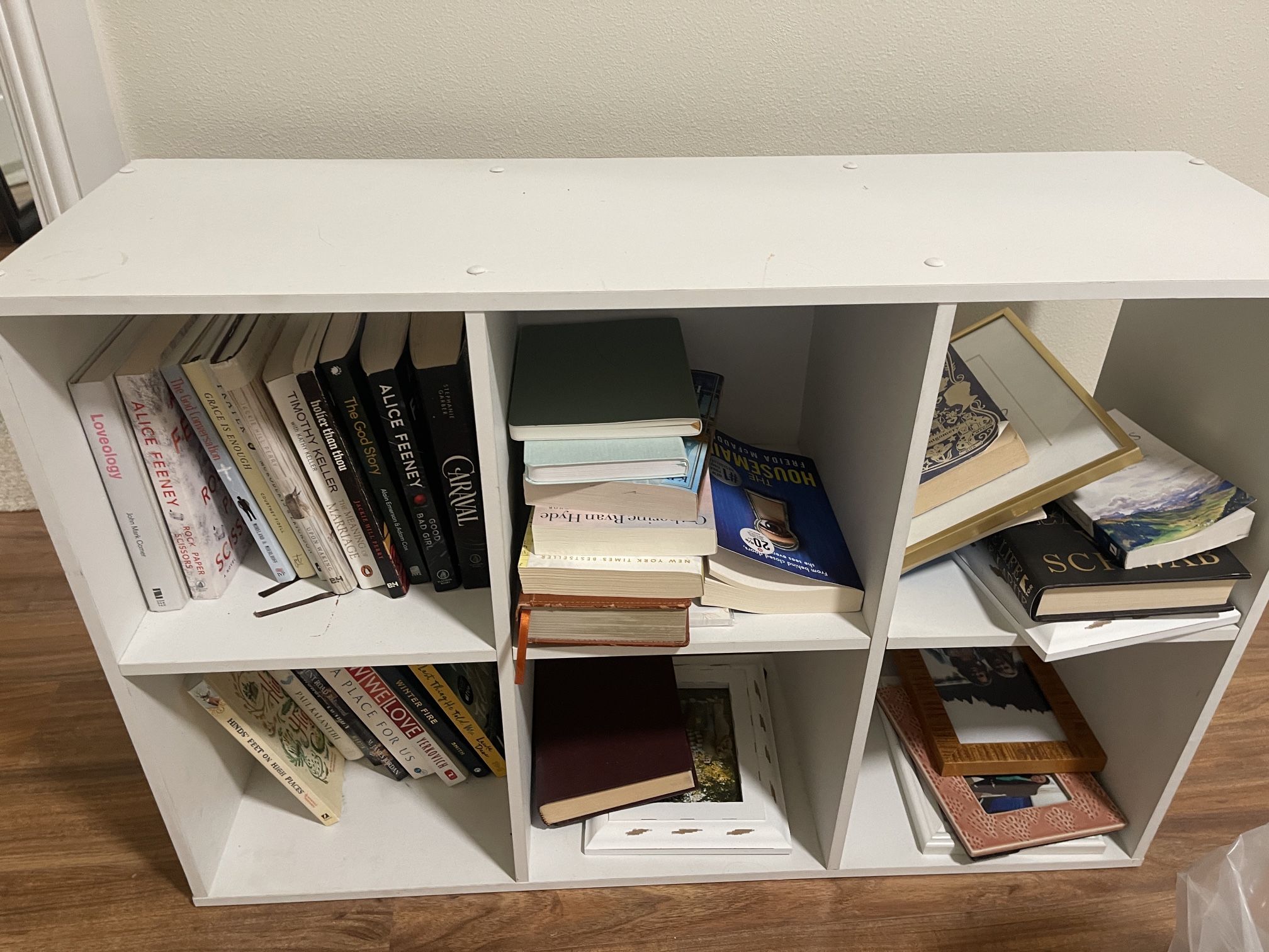 WHITE BOOKCASE CUBBIES CUBES
