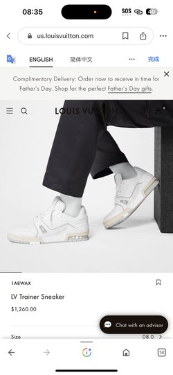 Louis Vuitton LV Trainer Sneaker BLACK. Size 08.0