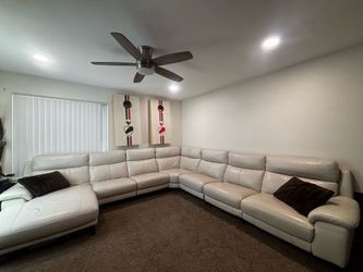 White Leather 8 piece sectional Shandong Yo Hua