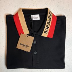 Burberry Mens Collar Logo Polo Shirt