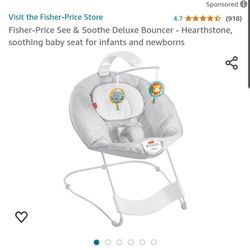 FISHER-PRICE- SEE & SOOTHE DELUXE BOUNCER 