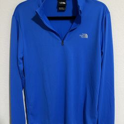 The North Face Men’s Small Blue Quarter Zip Pullover 100% Polyester Fleece